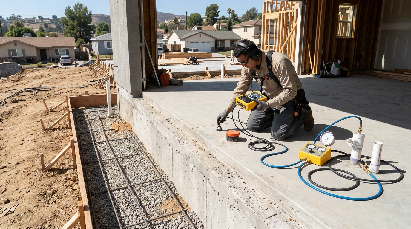Under slab plumbing inspection and slab leak repair in Tracy California
